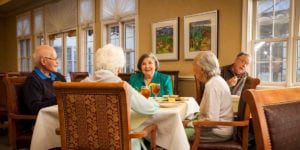 dining room in a senior community